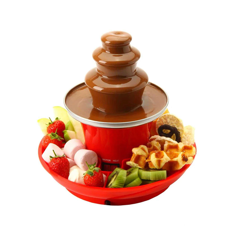 Modell JK-111 Orangefarbener Mini-Schokoladenbrunnen aus Edelstahl